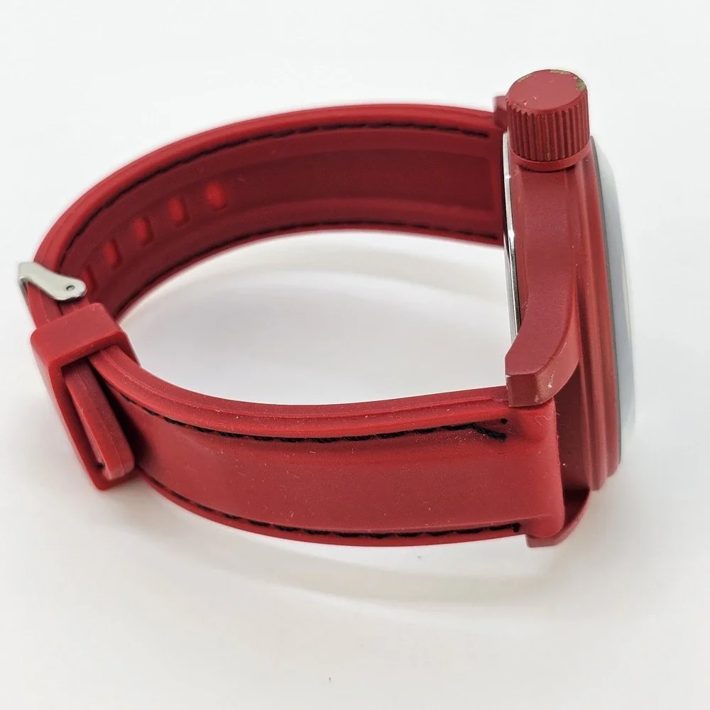Raynell Men's Analog Watch 53MM Red Case Dial Red Plastic Bands New Battery